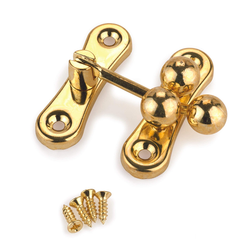 Small Box Ball Clasp - 1-1/2" x 1-5/8"- Brass